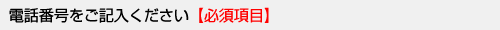 電話番号をご記入ください【必須項目】